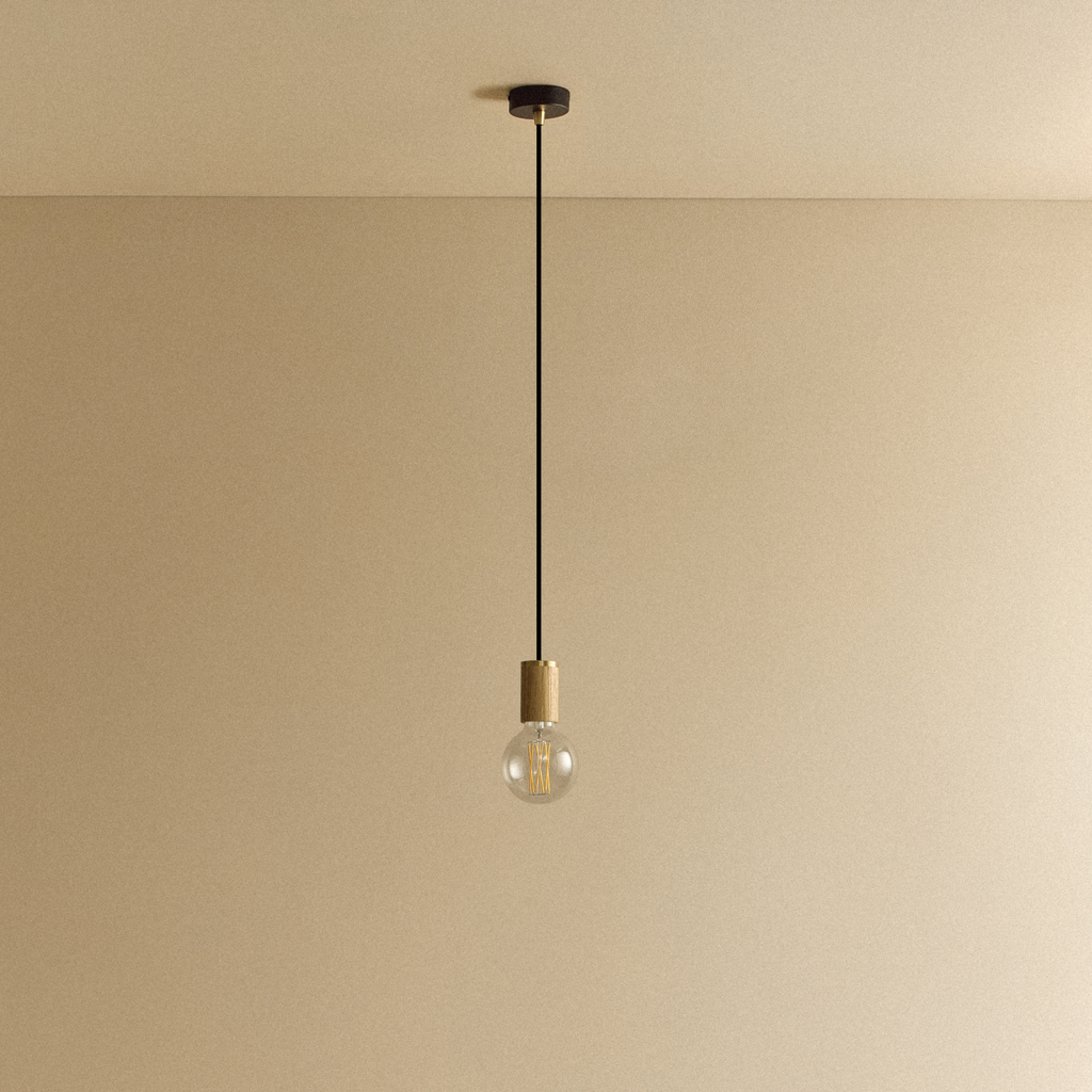 Tala Elva Pendant Light Non-Tinted in Oak shown unlit