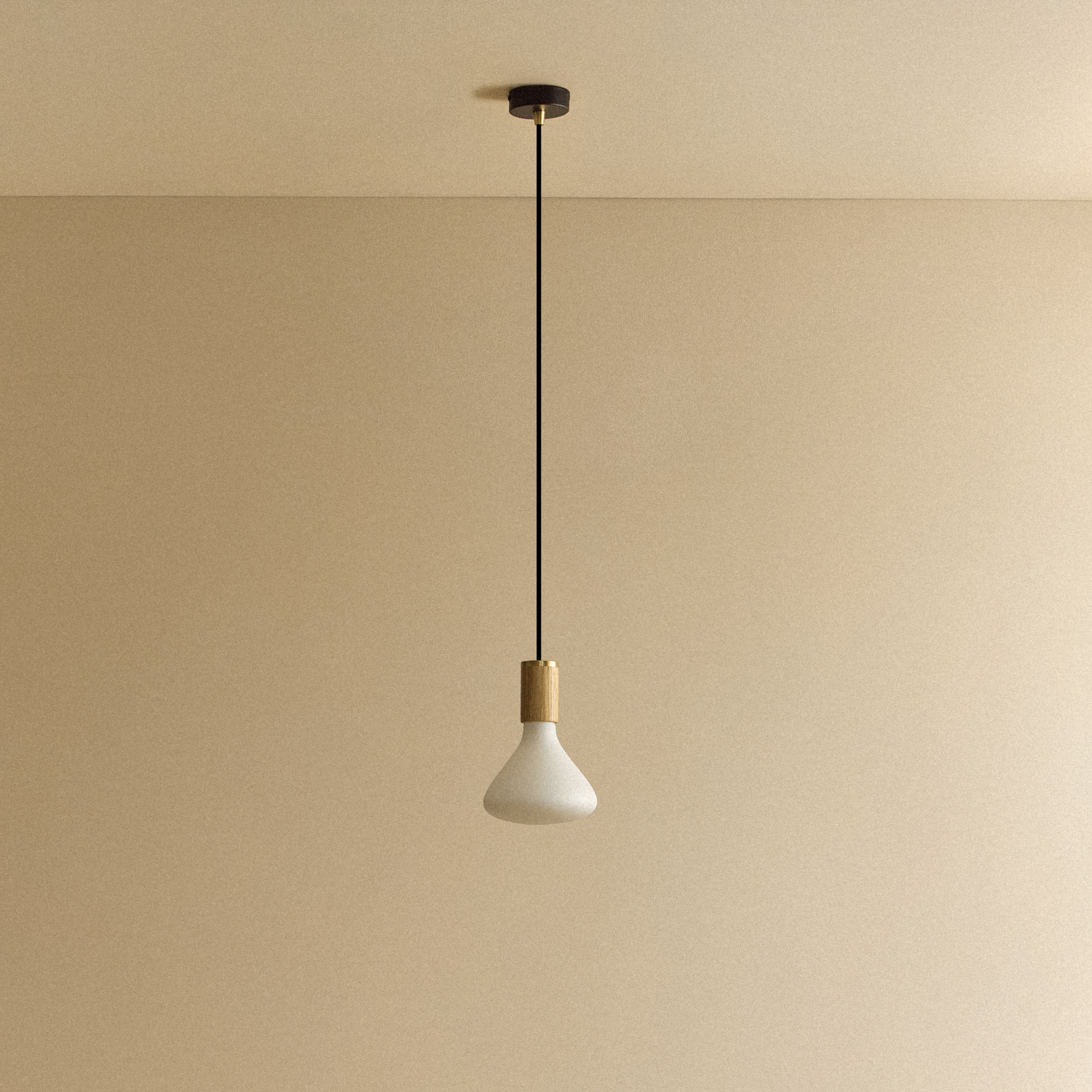 Tala Noma Pendant Light in Oak shown unlit