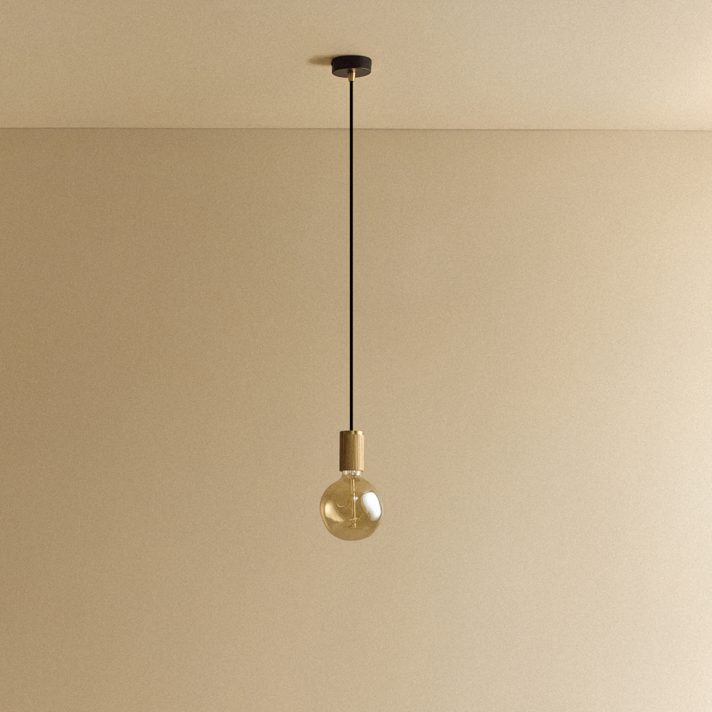 Tala Voronoi I Pendant Light in Oak shown unlit