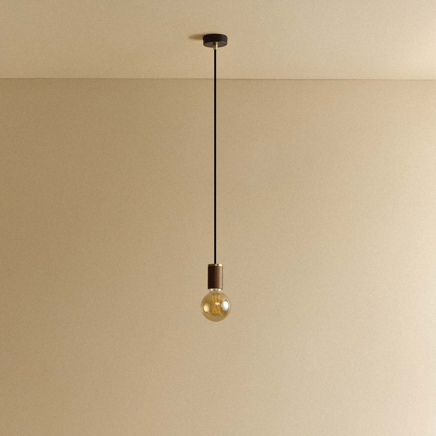 Tala Elva Pendant Light Tinted in Walnut shown unlit