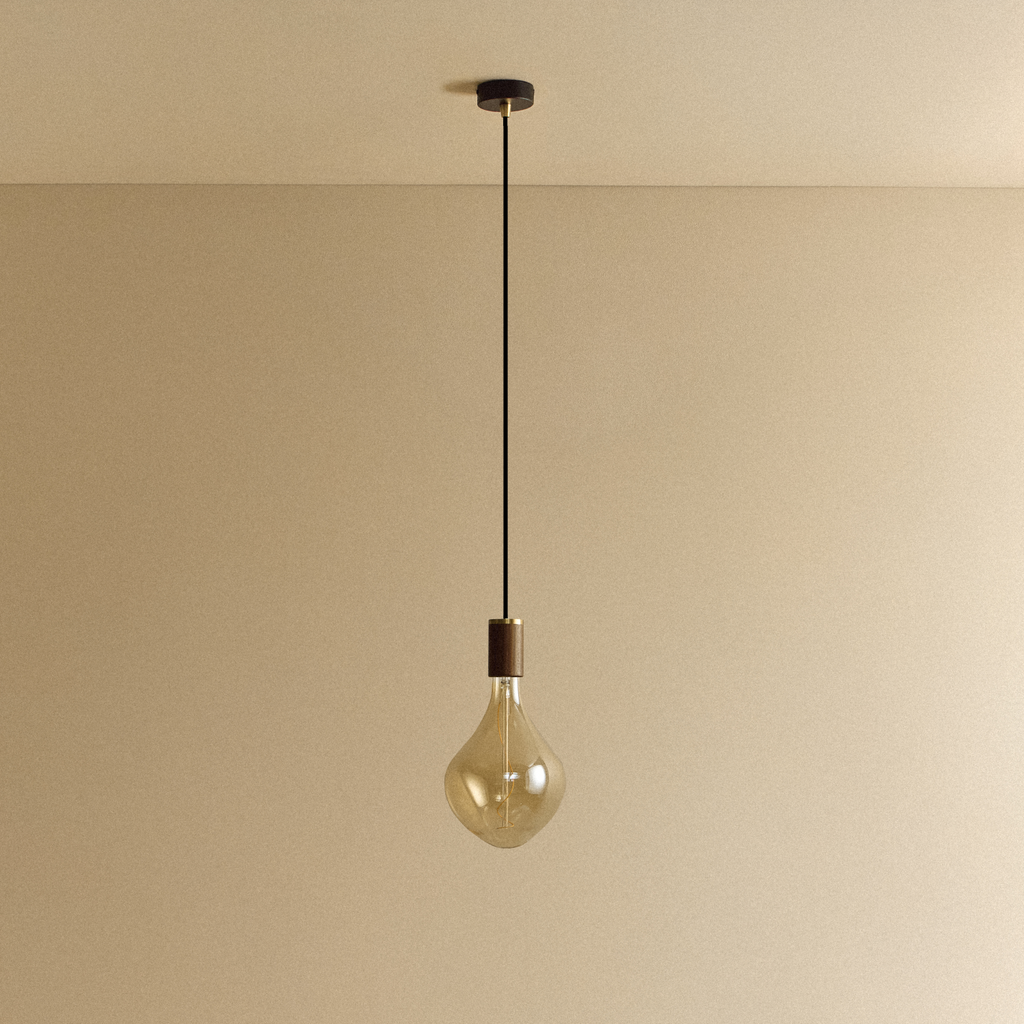 Tala Voronoi II Pendant Light in Walnut shown unlit