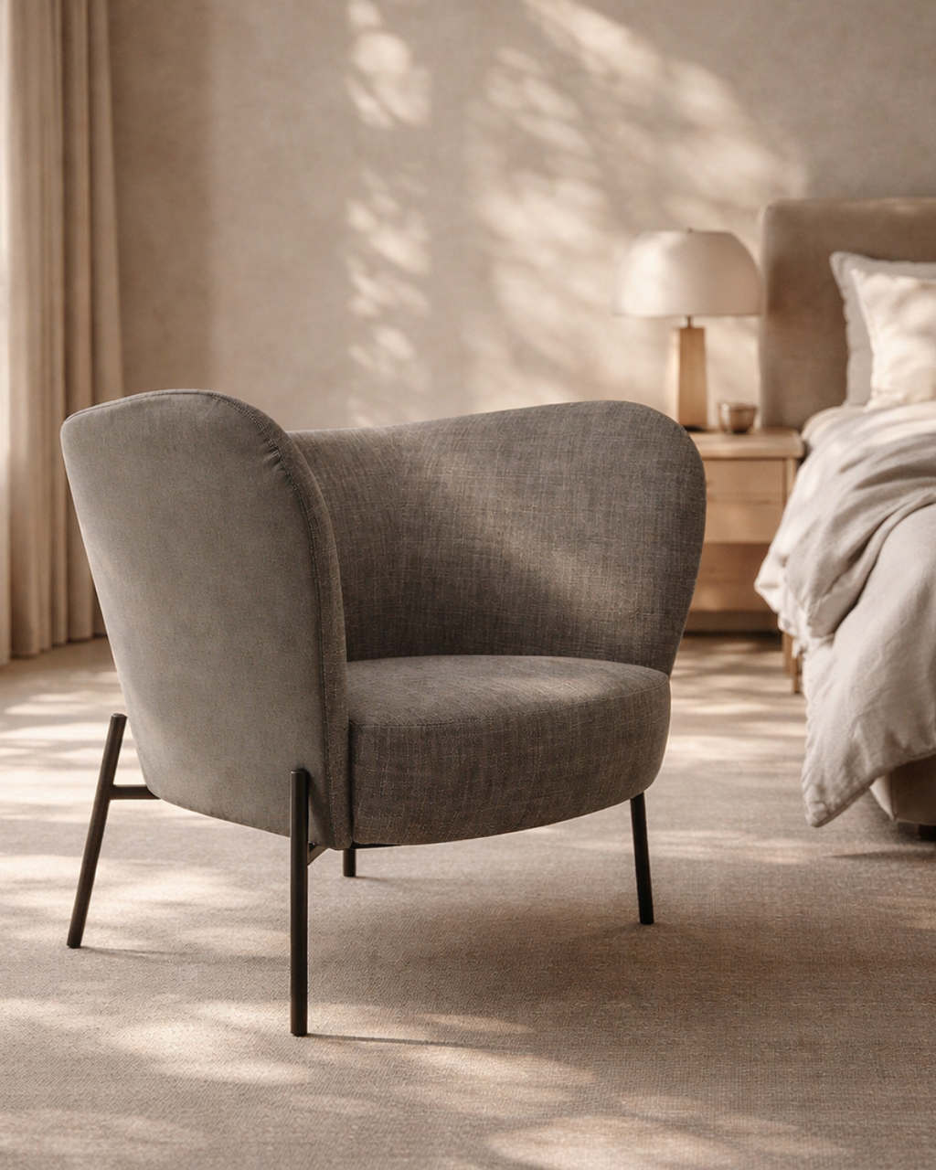 Tommy Franks Smania lounge chair in stone and olive