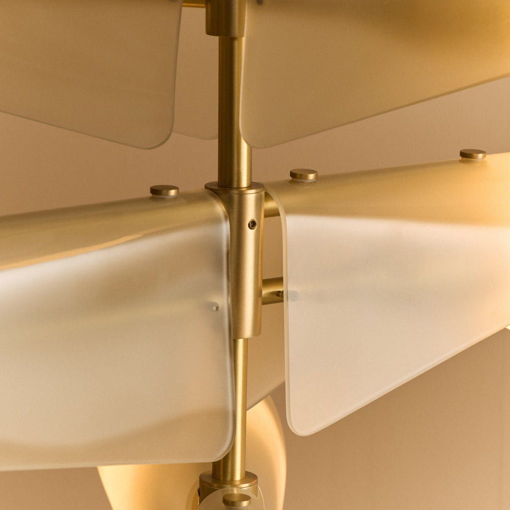 Tala Sycamore Chandelier 5 Tiers in Dusk Pink close-up detail of the finish