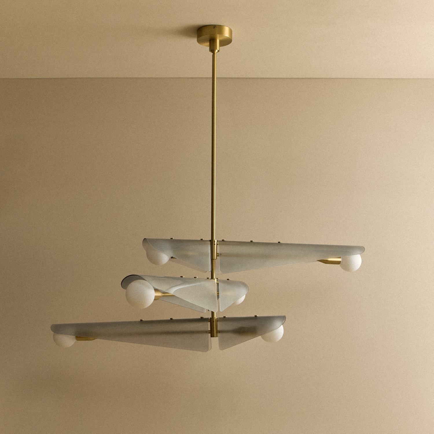 Tala Sycamore Chandelier 3 Tiers in Dawn Grey shown unlit