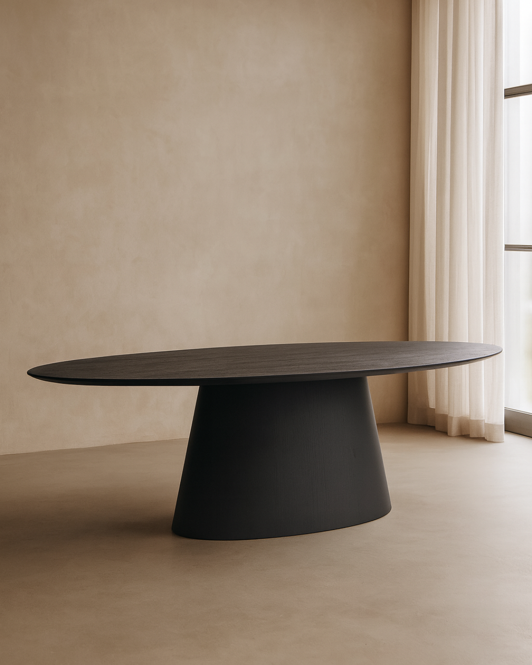 Tommy Franks Tavamo oval dining table in black oak
