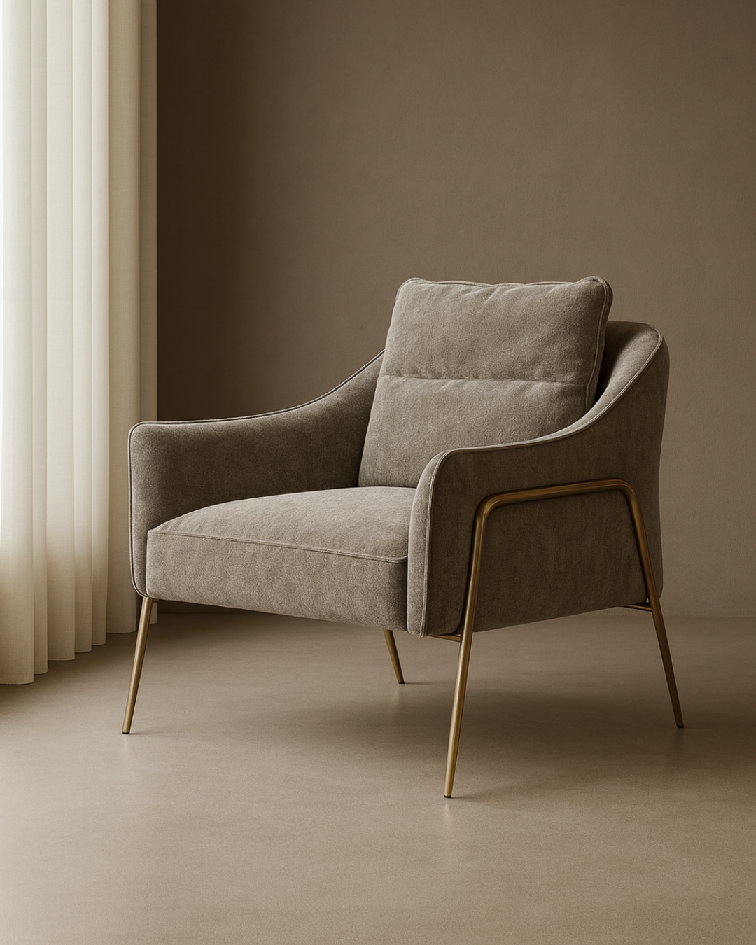 Tommy Franks Torsion lounge chair in Seamist upholstery