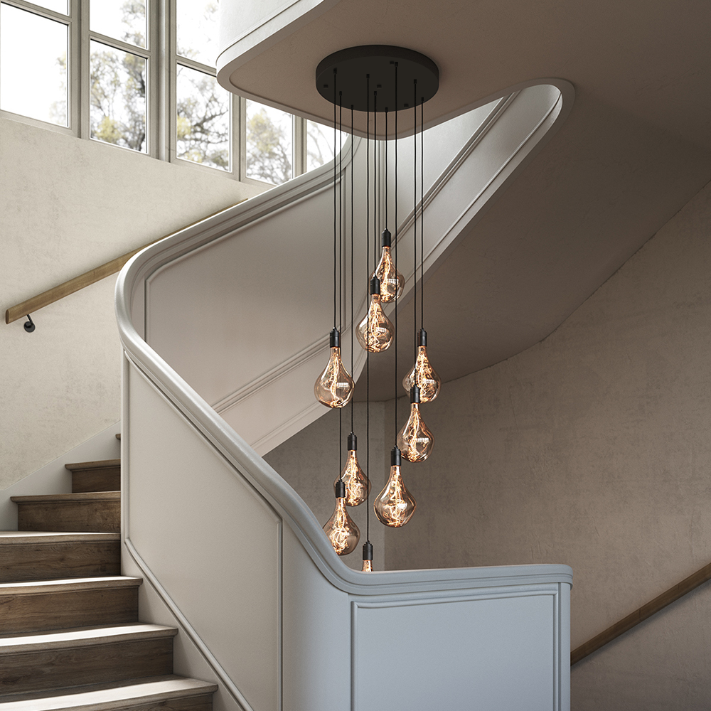 Tala Nine Pendant in Graphite in a styled interior setting