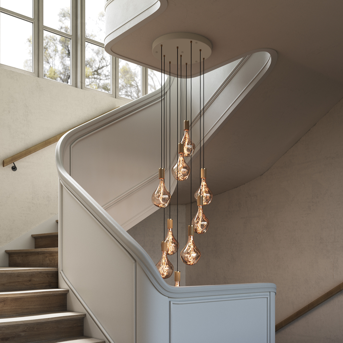 Tala Nine Pendant in Oak in a styled interior setting (view 2)