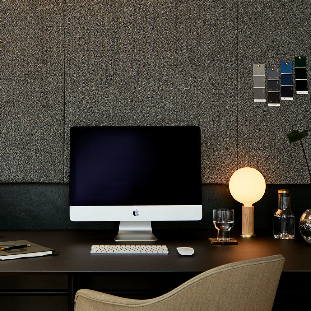 Tala Knuckle Table Lamp in Oak + Sphere IV in a styled interior setting (view 2)