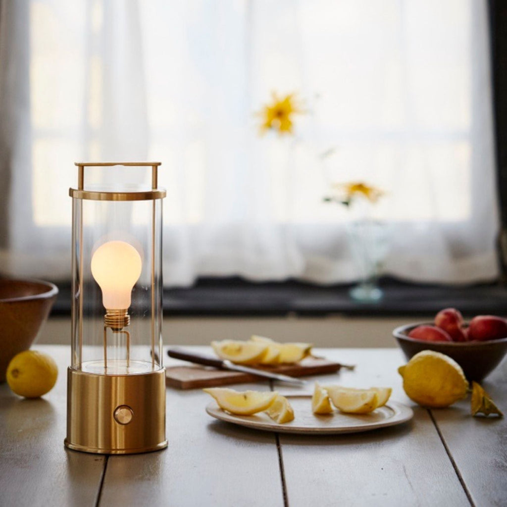 Tala The Muse 1.0 Portable Lamp in Solid Brass - Set of 2 in a styled interior setting (view 2)