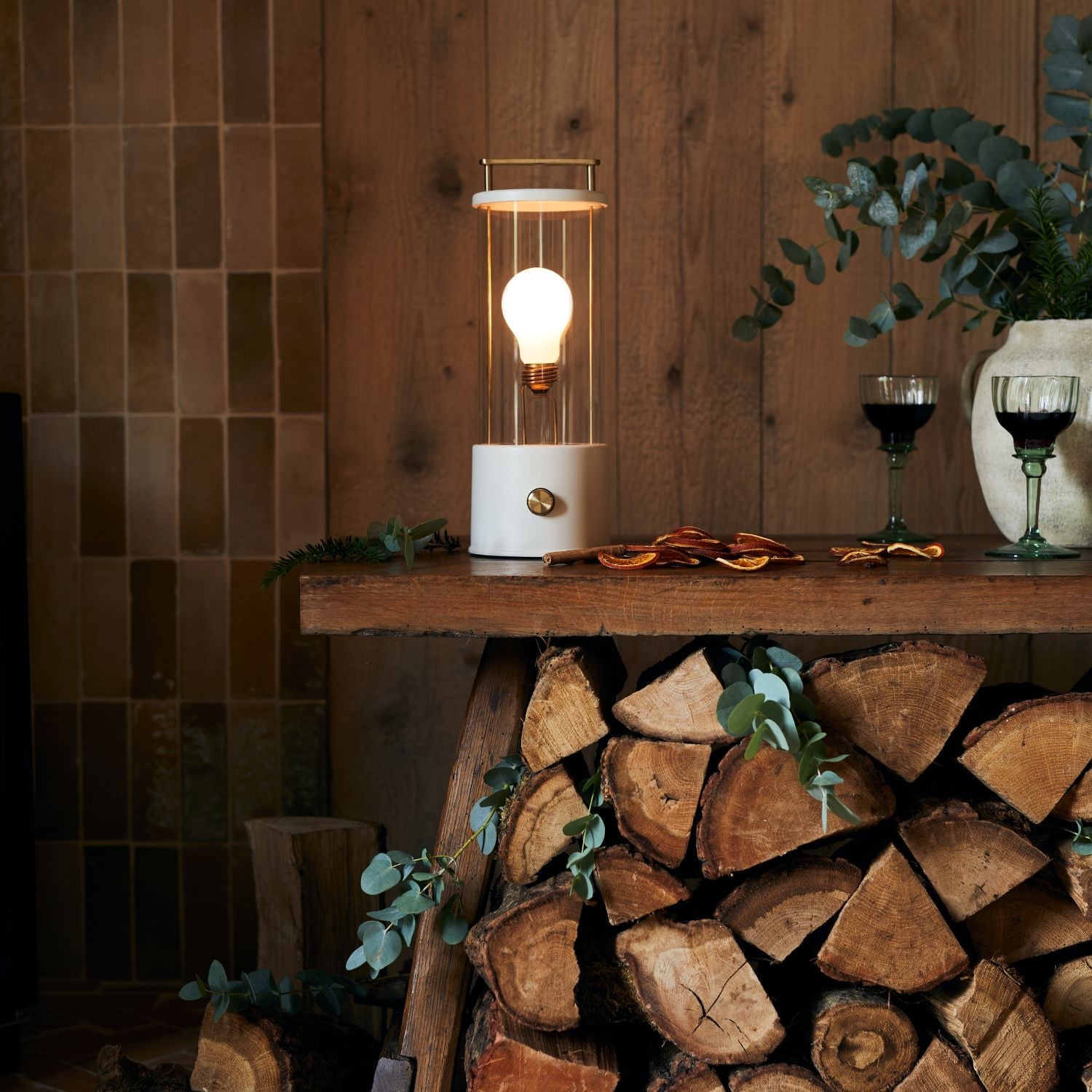 Tala The Muse Portable Lamp in Candlenut White in a styled interior setting (view 3)