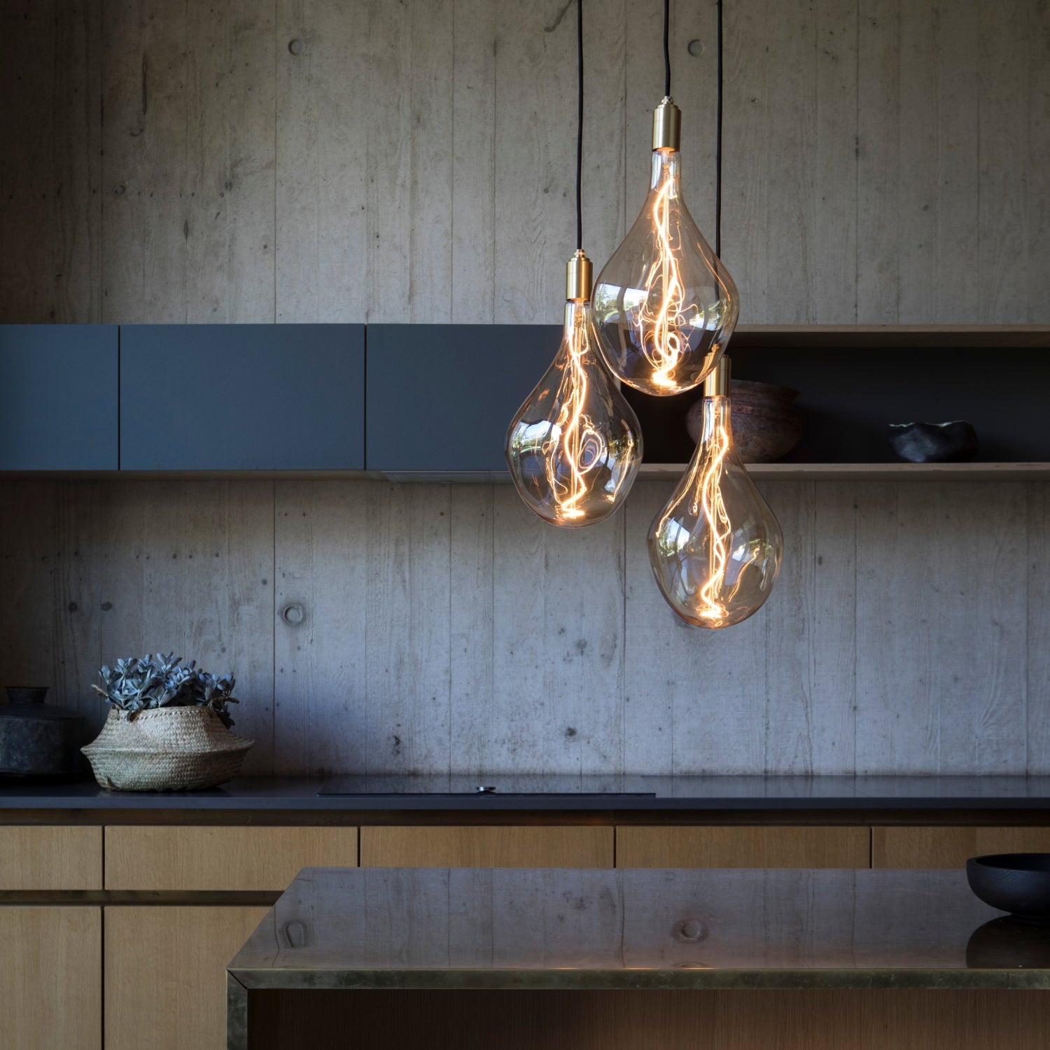 Tala Triple Pendant in Brass + Voronoi III (view 5)