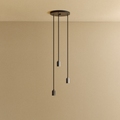 Triple Pendant in Graphite - Black Canopy