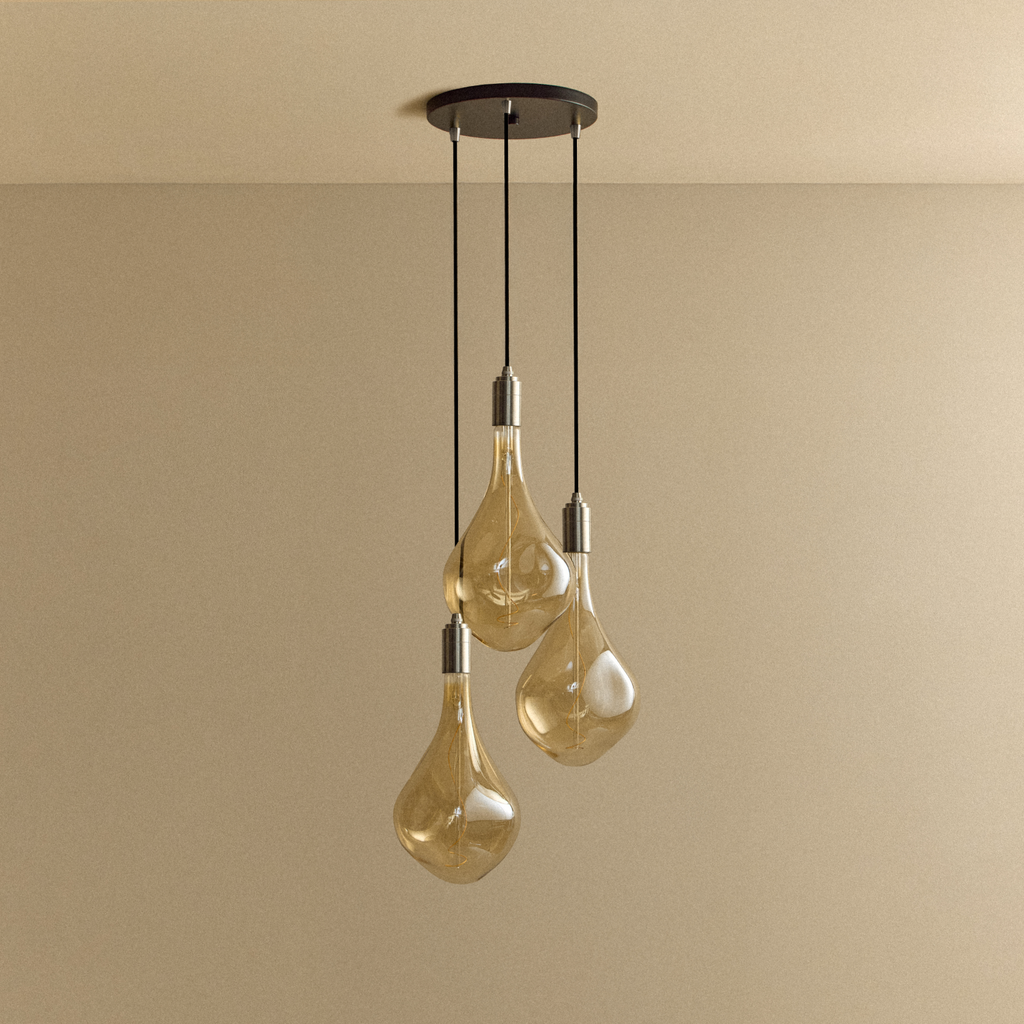 Tala Triple Pendant in Stainless Steel + Voronoi III shown unlit