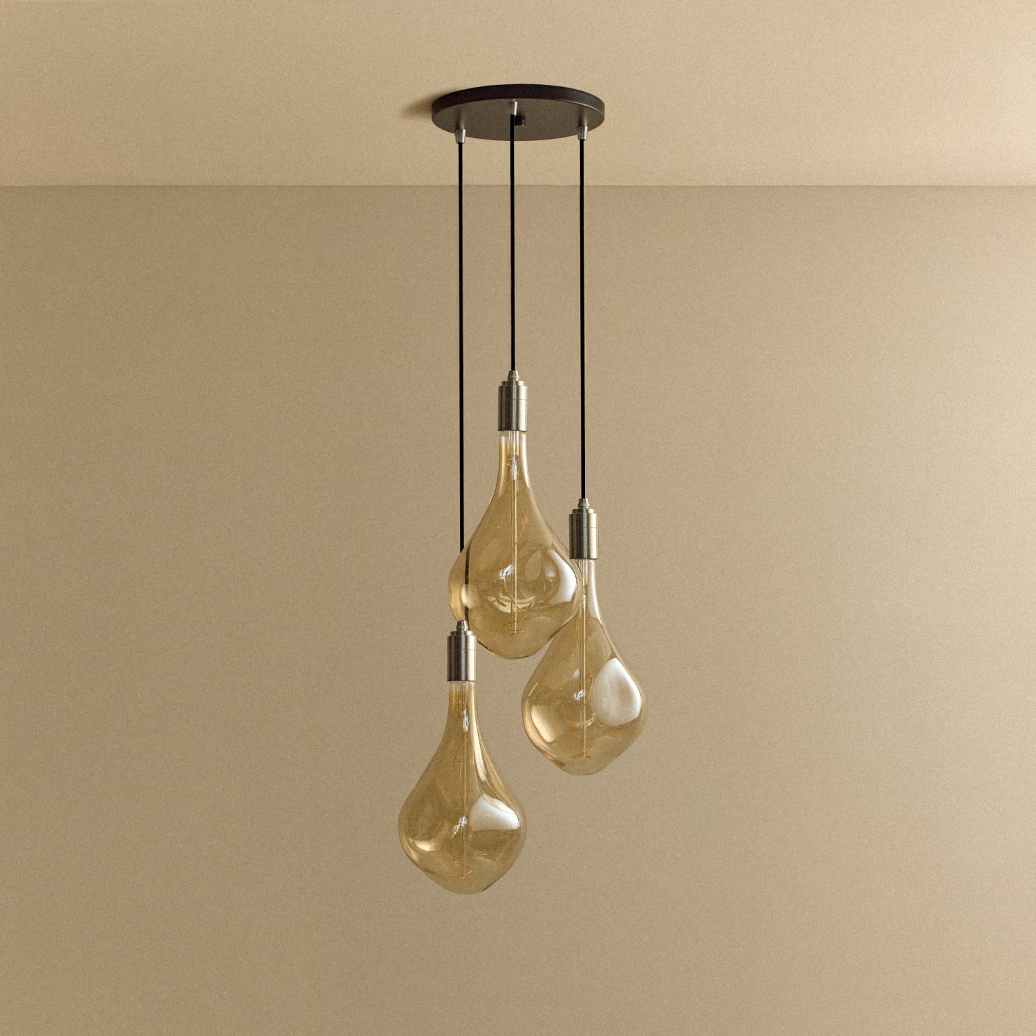 Tala Triple Pendant in Stainless Steel + Voronoi III shown unlit