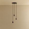 Triple Pendant in Walnut - Black Canopy