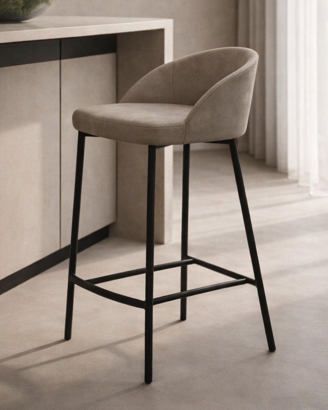 Tommy Franks Tux counter stool in taupe