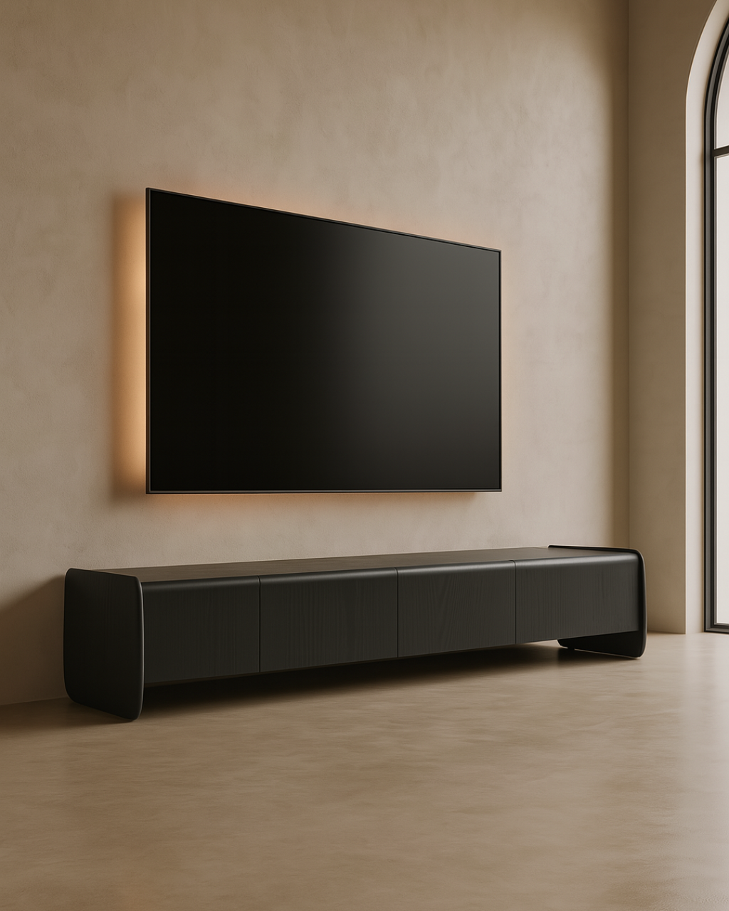 Underline Tv Unit - Black Oak