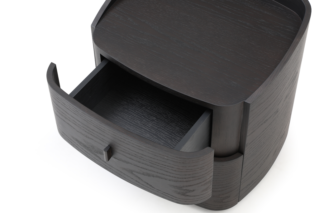 Vertu Bedside Table - Smoke Oak