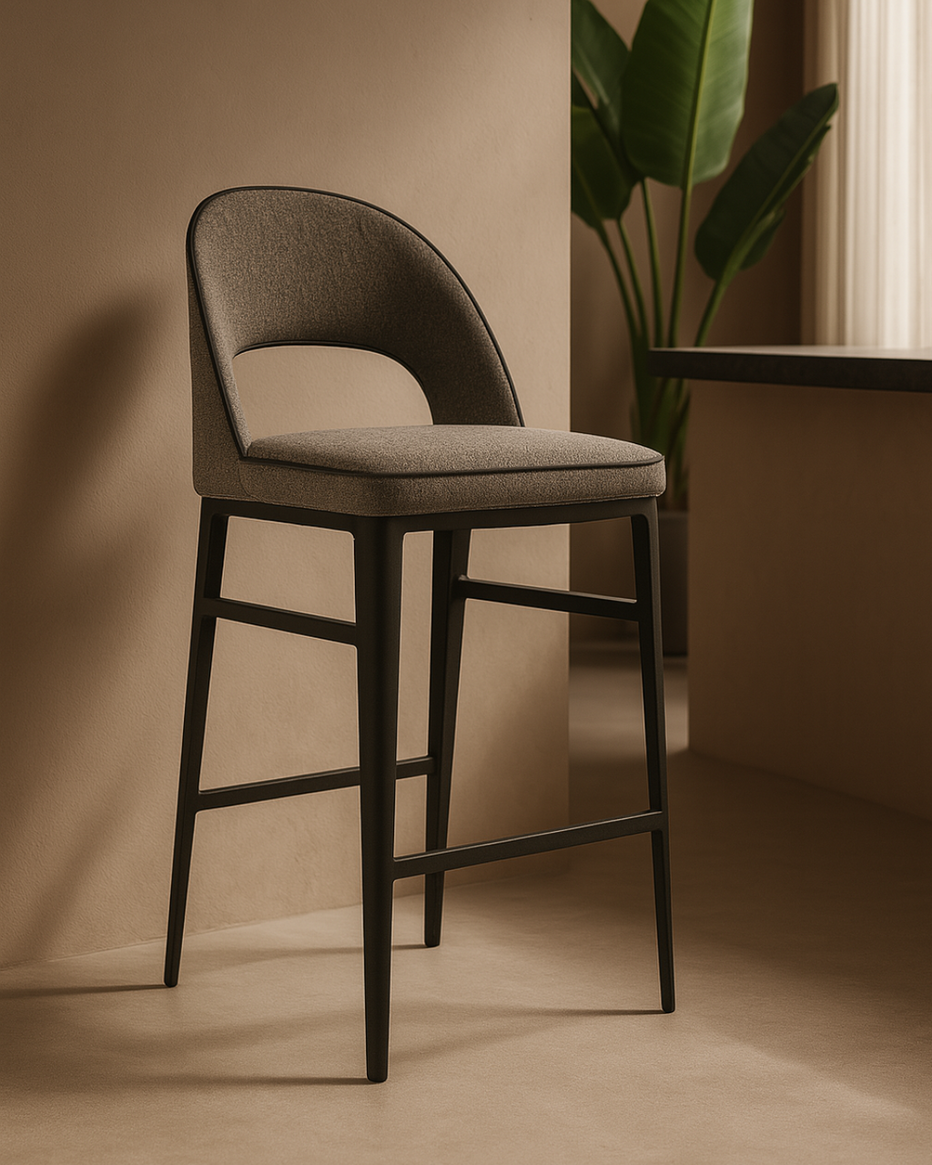 Tommy Franks Verna bar stool in Enzimi Dark Grey