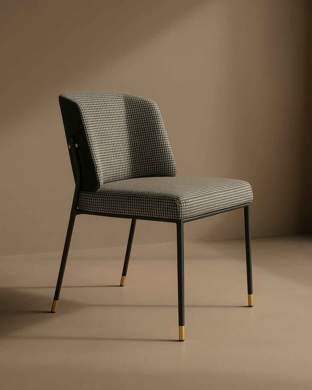 Tommy Franks Victor dining chairs in houndstooth, set of two