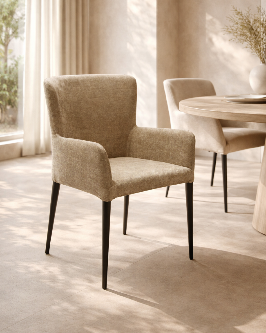 Tommy Franks Varsi dining chairs in olive, set of two
