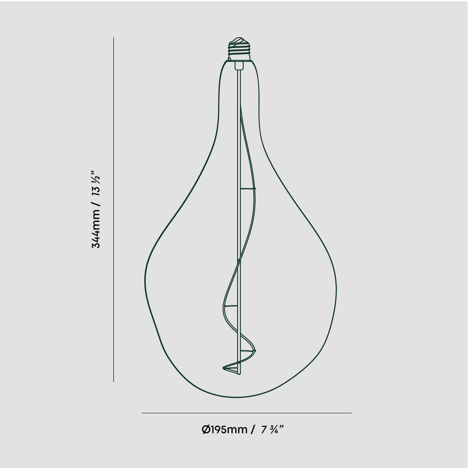 Tala Voronoi III Plug-In Pendant in Graphite dimensions diagram