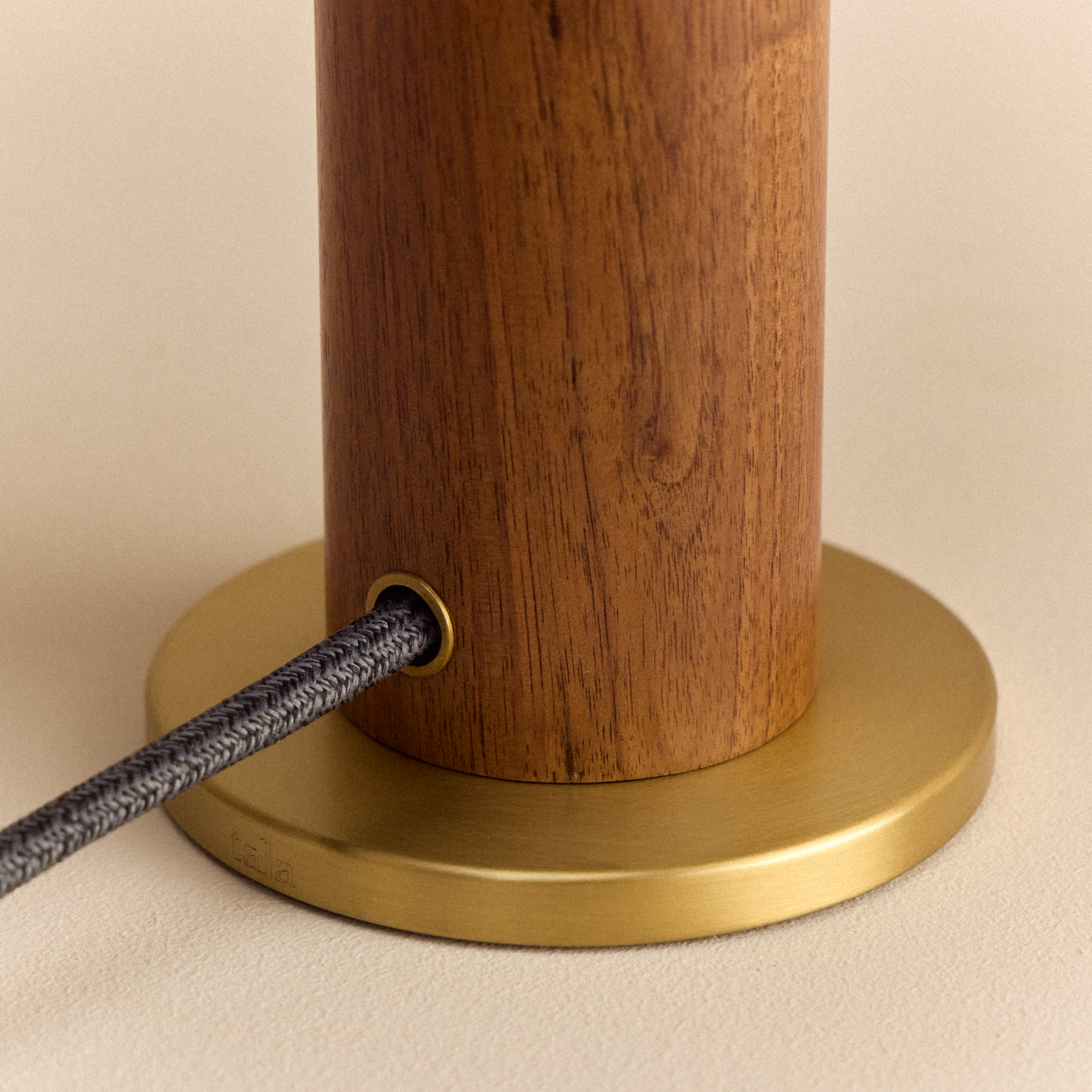 Tala Knuckle Table Lamp in Walnut + Voronoi I close-up detail of the finish