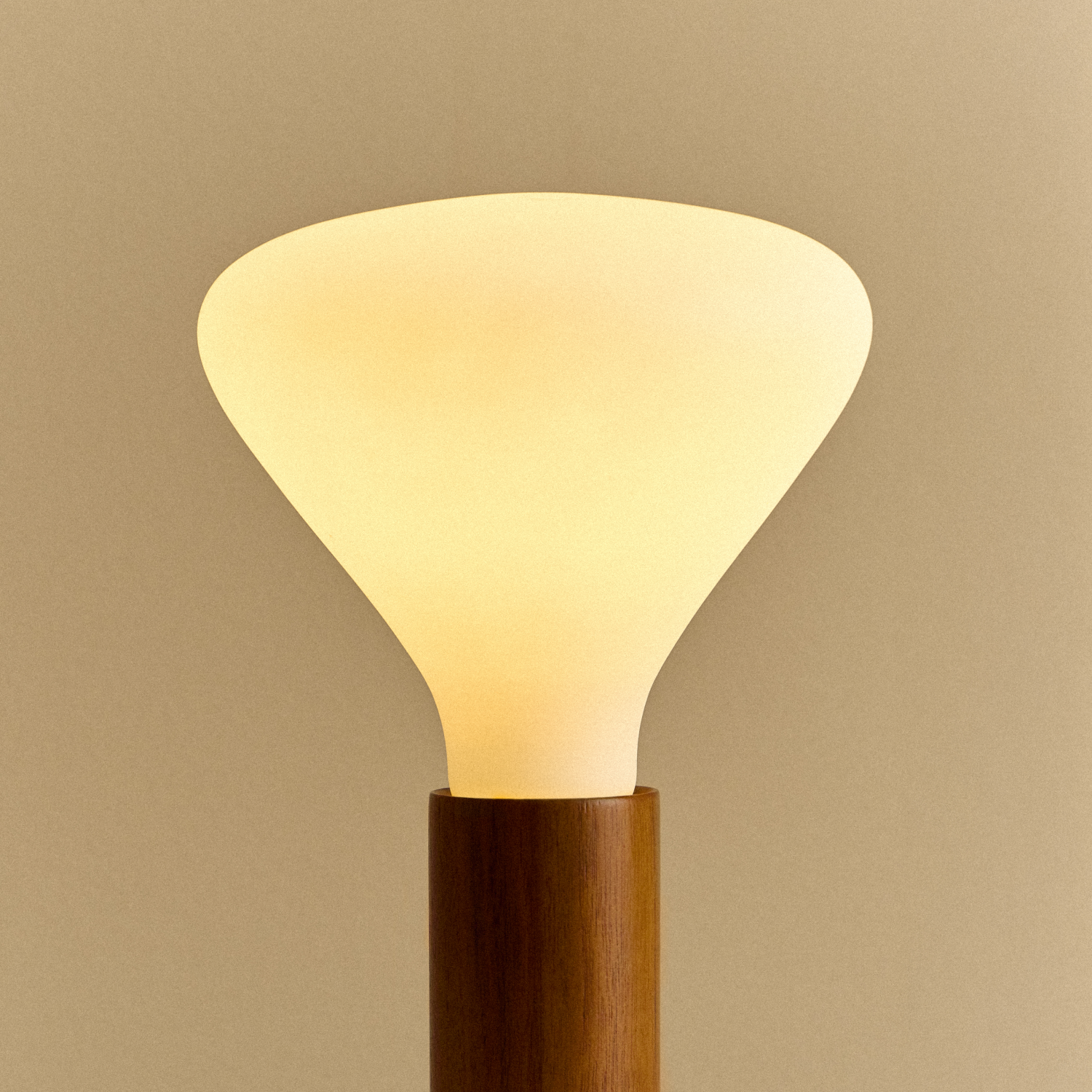 Tala Knuckle Table Lamp in Walnut + Noma close-up detail of the finish (view 2)