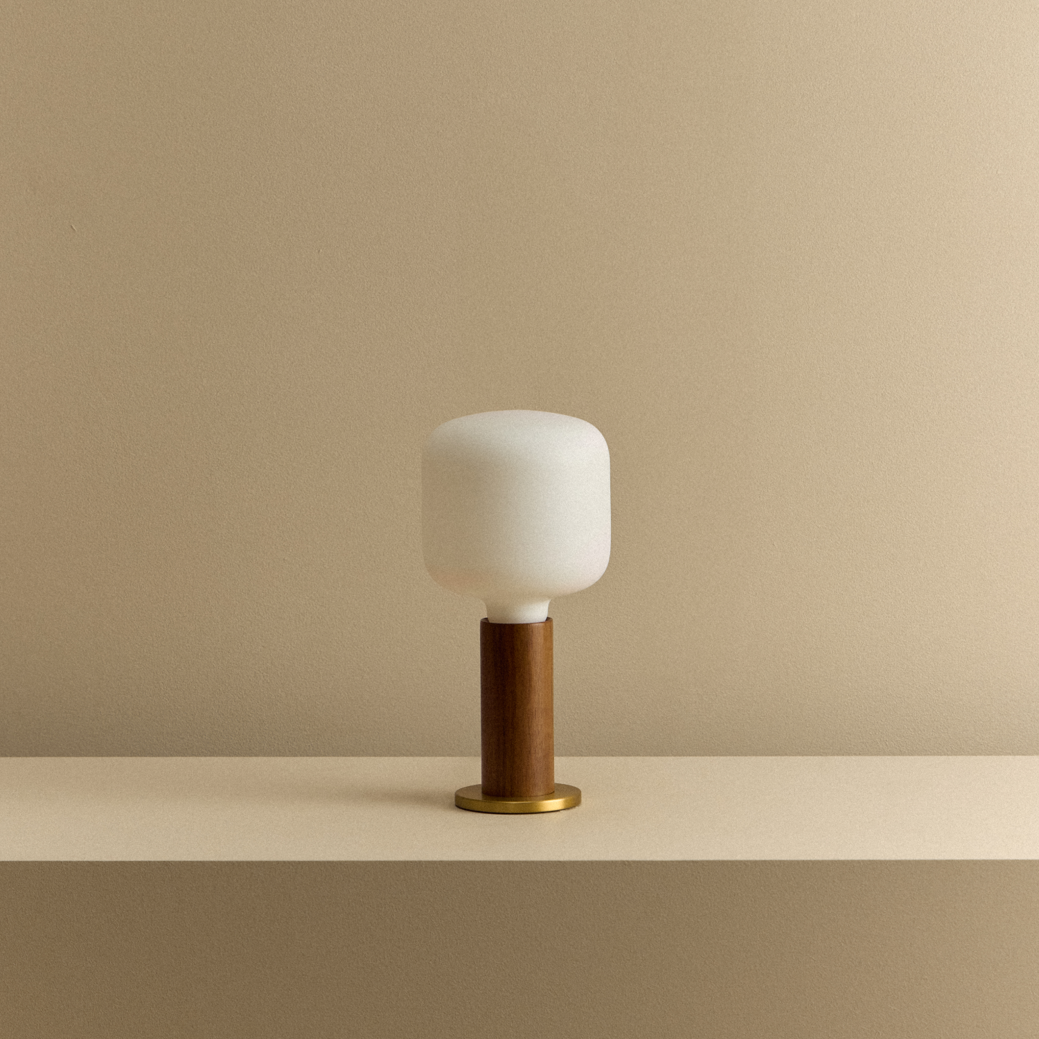 Tala Knuckle Table Lamp in Walnut + Oblo shown unlit