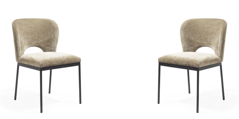 Tommy Franks Wolfie olive dining chairs, alternate view