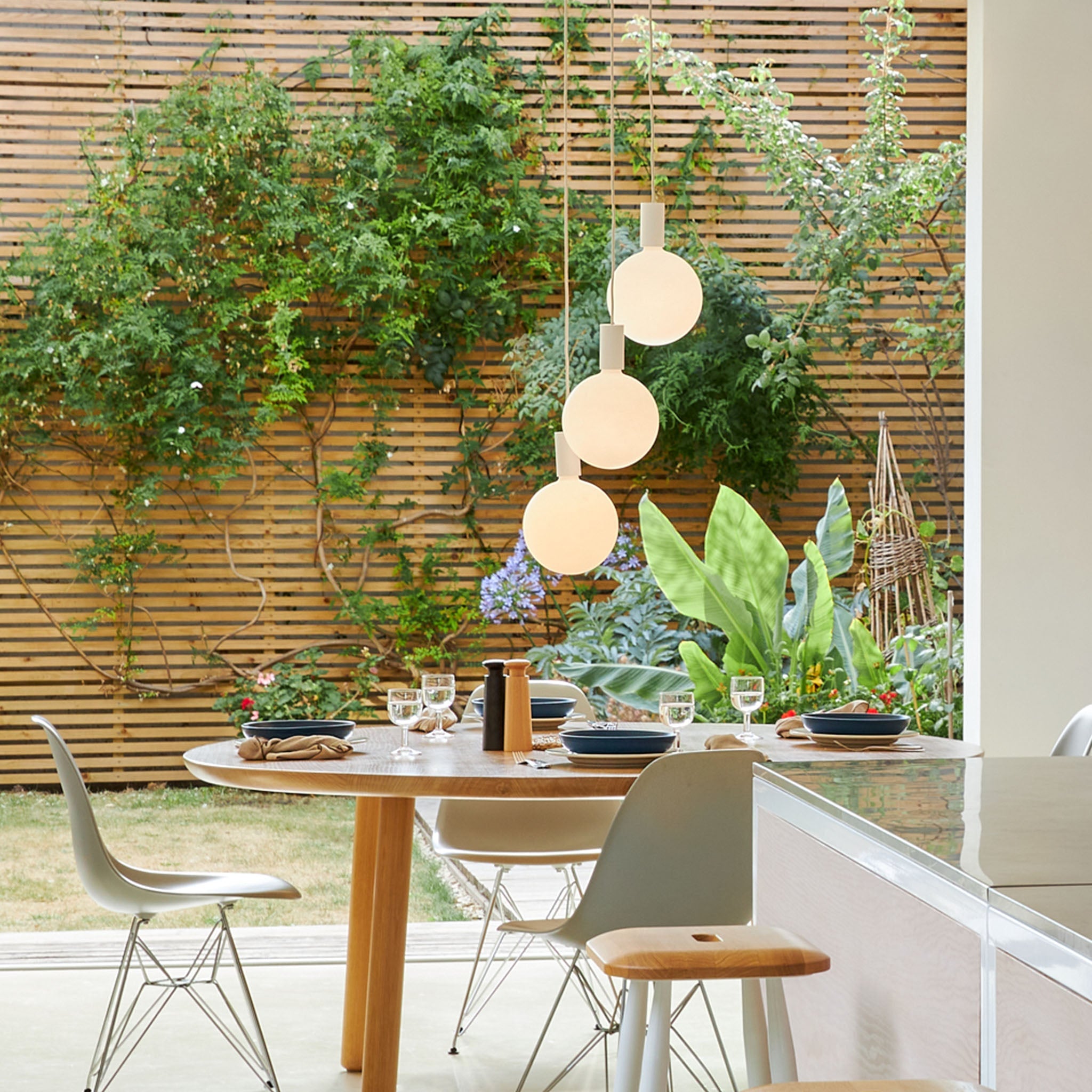 Tala Alumina Triple Pendant in a styled interior setting