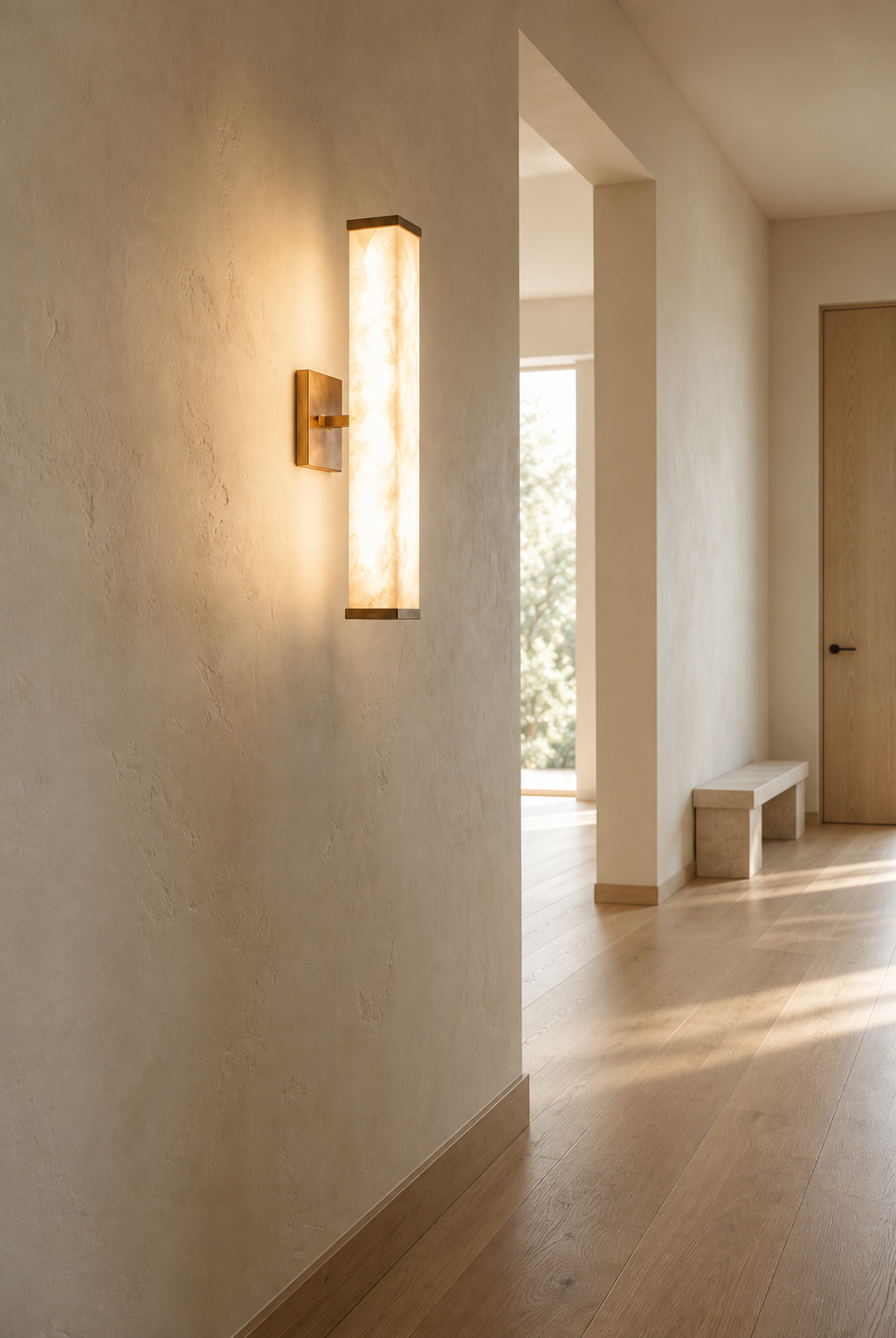 Araco Lumière Frozen Arc Alabaster Wall Light