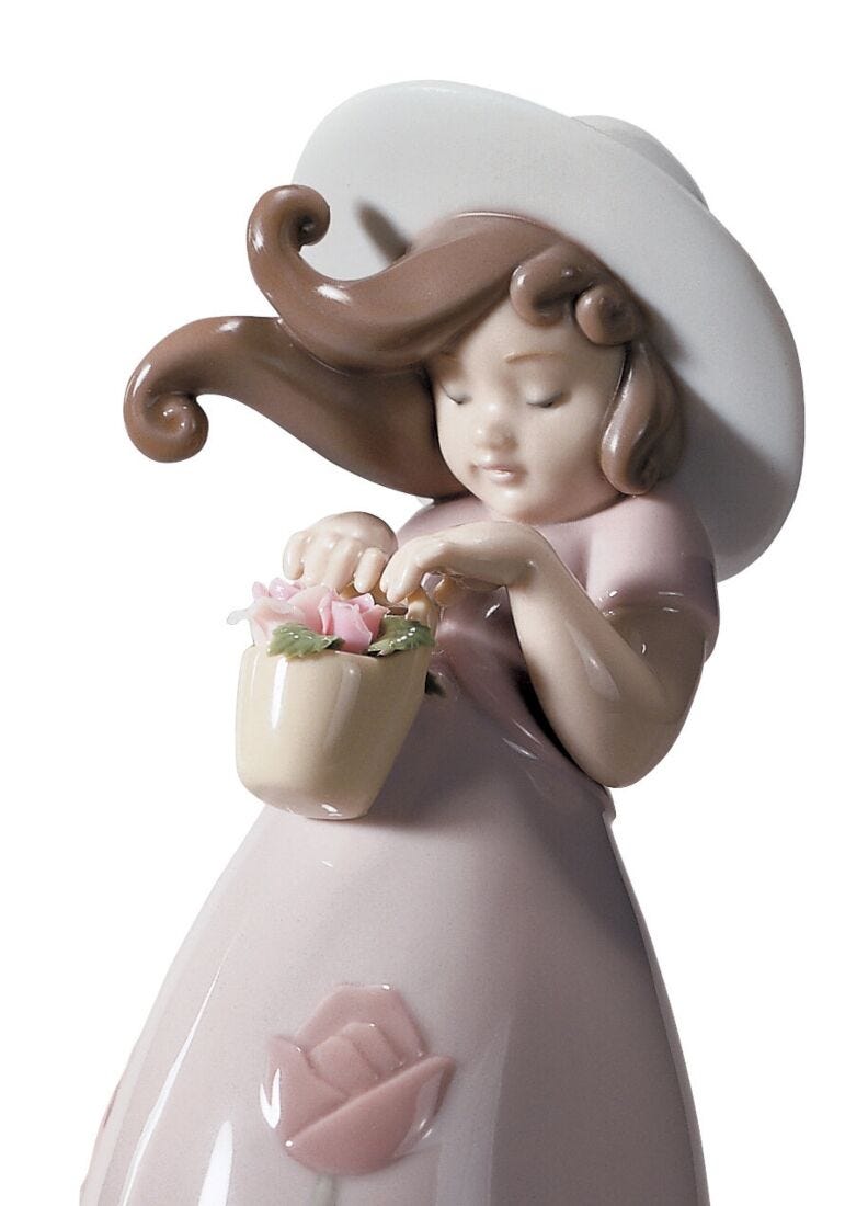 Lladro Little Rose Girl Figurine
