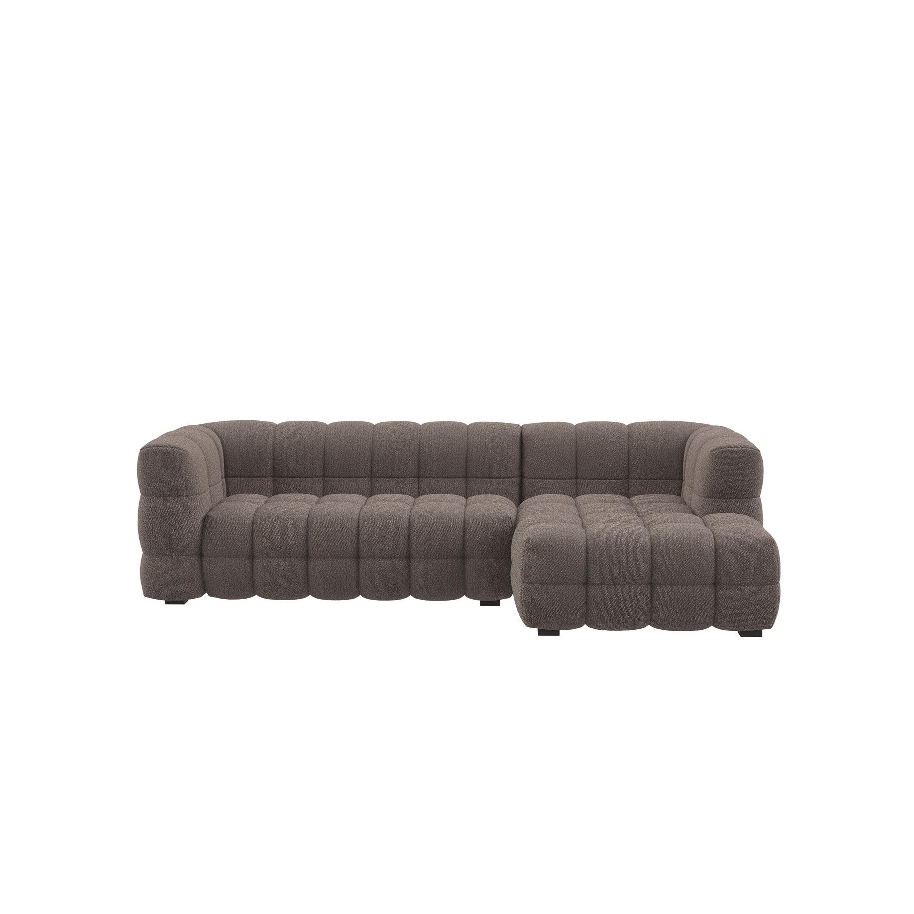 BASEL corner sofa right in Attraction 13 fabric with bubble upholstery