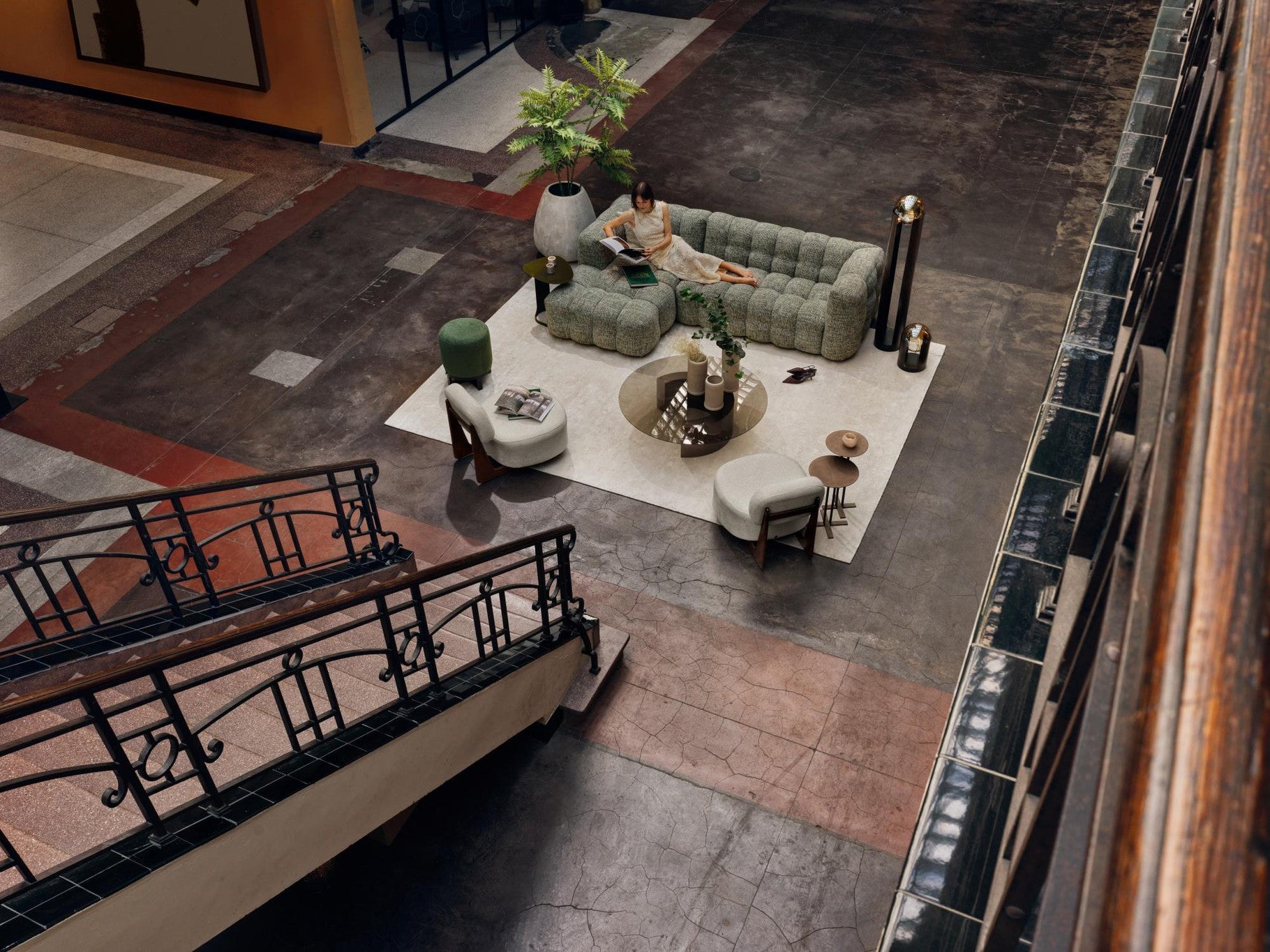 BASEL sofa R styled in an open-plan living room