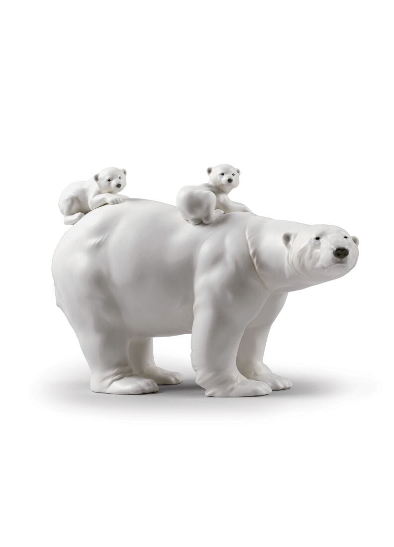 Lladro Mummy Bear and Babies Figurine