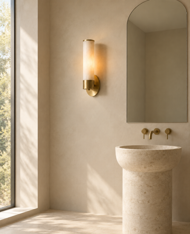 Araco Lumière Frozen Beam Alabaster Wall Light