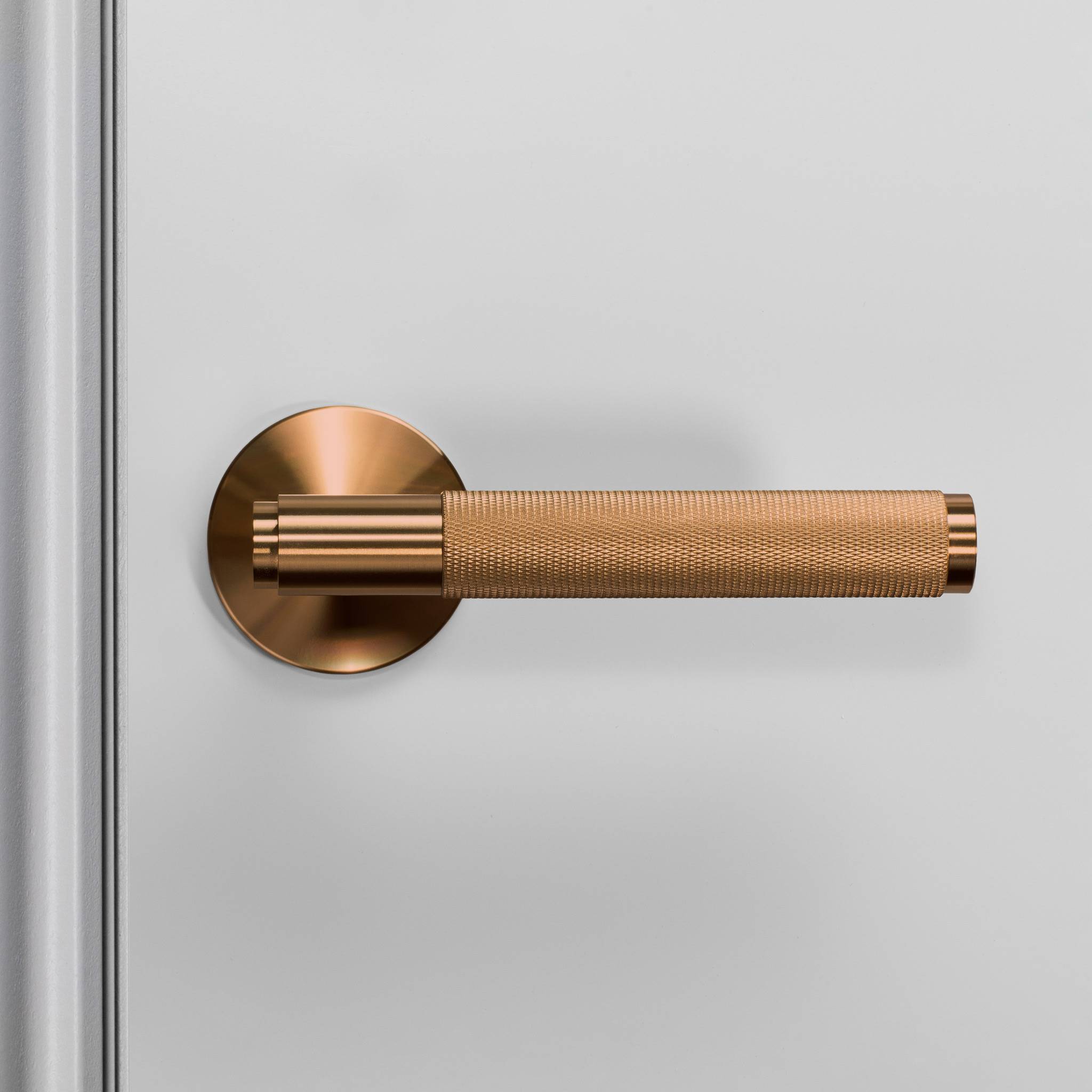 Buster + Punch Door Handle Set Cross Knurl Warm Sunset by Araco Interiors