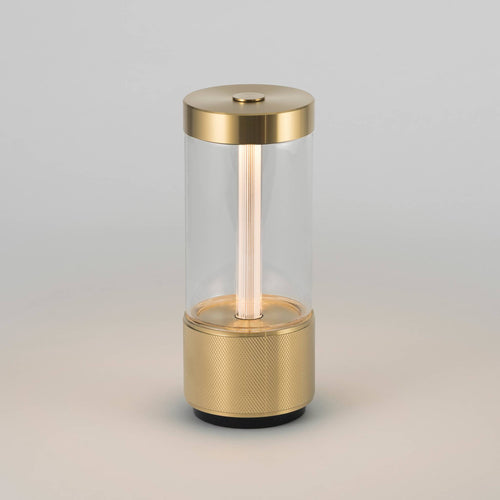 Buster + Punch Takeout portable table light in Brass, lit