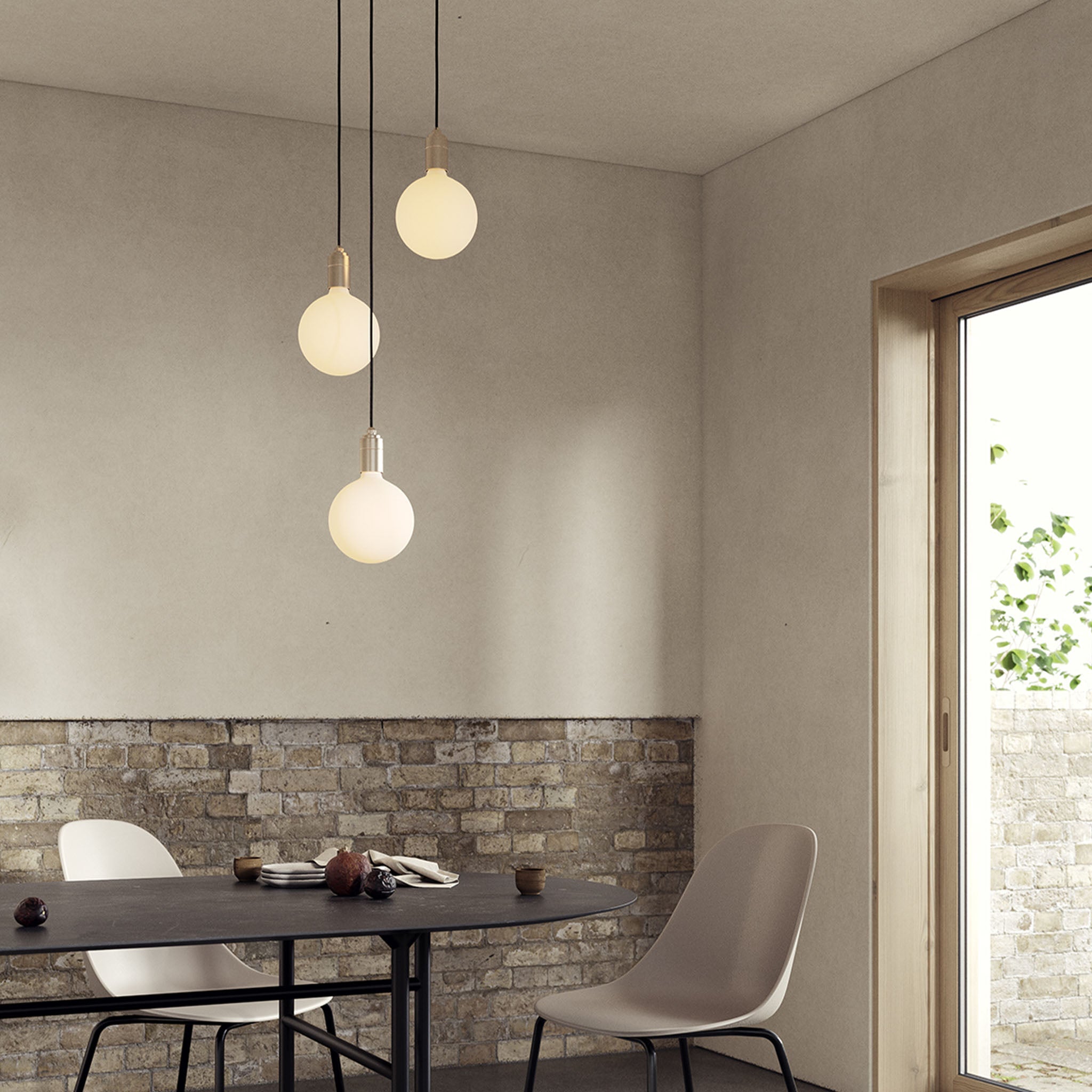 Tala Triple Pendant in Brass + Sphere IV