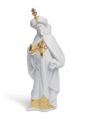 Lladro King Balthasar Nativity Figurine Golden Lustre