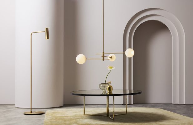 CTO Lighting Heron Floor Lamp – Calacatta Viola