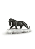 Lladro Black Panther with Cub Figurine