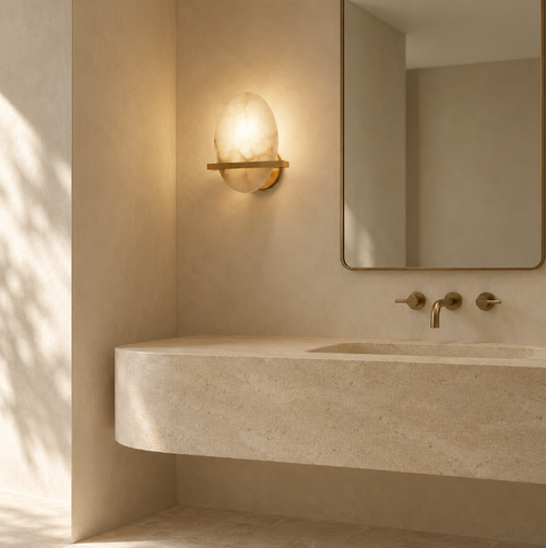 Araco Lumière Frozen Ciel Alabaster Wall Light