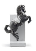 Lladro Horse on Courbette Figurine Silver Lustre