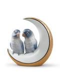 Lladro Fly Me to The Moon Birds Figurine Golden Lustre