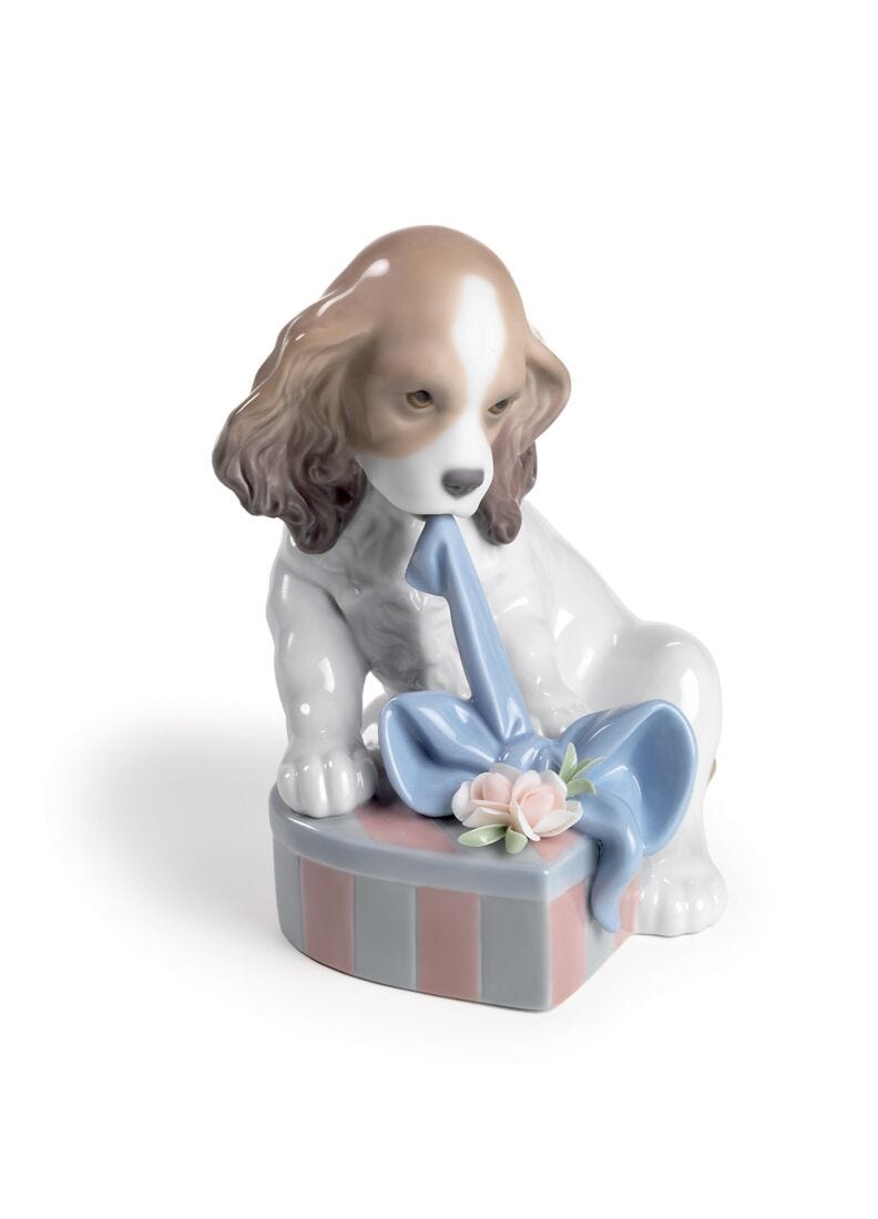 Lladro Cant Wait Dog Figurine