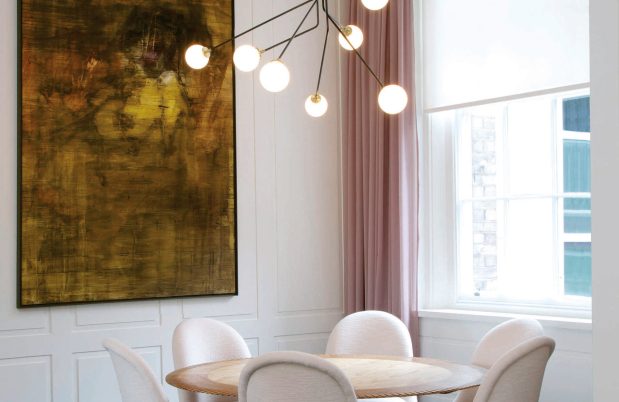 CTO Lighting Array Pendant Large Ceiling Light satin brass details
