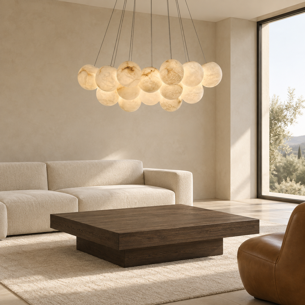 Araco Lumière Frozen Eclipse Alabaster Chandelier